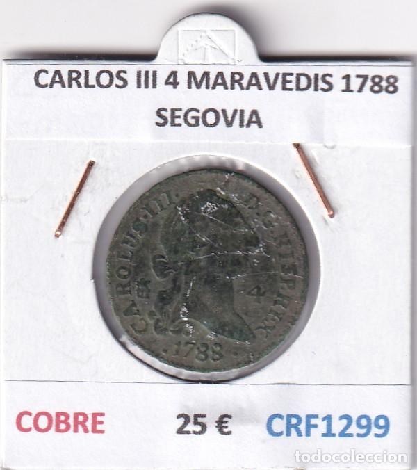 Coins of Spain: CRF1299 MONEDA ESPA&Ntilde;A CARLOS III 4 MARAVEDIS 1788 SEGOVIA COBRE