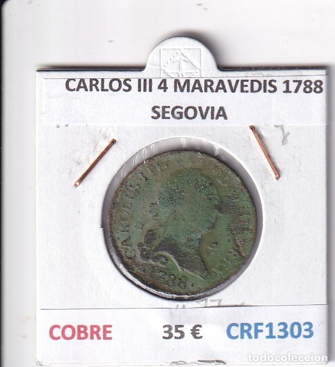 Coins of Spain: CRF1303 MONEDA ESPA&Ntilde;A CARLOS III 4 MARAVEDIS 1788 SEGOVIA COBRE