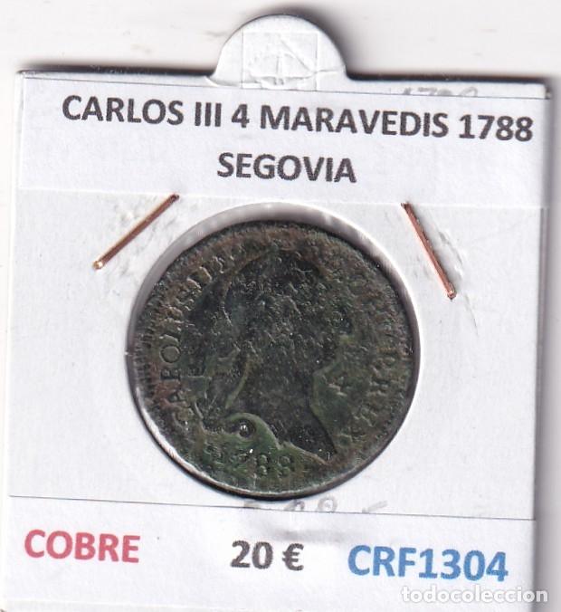 Moedas de Espanha: CRF1304 MONEDA ESPA&Ntilde;A CARLOS III 4 MARAVEDIS 1788 SEGOVIA COBRE