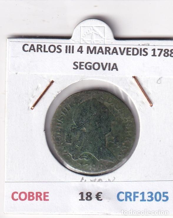 Moedas de Espanha: CRF1305 MONEDA ESPA&Ntilde;A CARLOS III 4 MARAVEDIS 1788 SEGOVIA COBRE