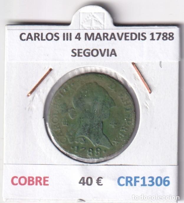 Moedas de Espanha: CRF1306 MONEDA ESPA&Ntilde;A CARLOS III 4 MARAVEDIS 1788 SEGOVIA COBRE