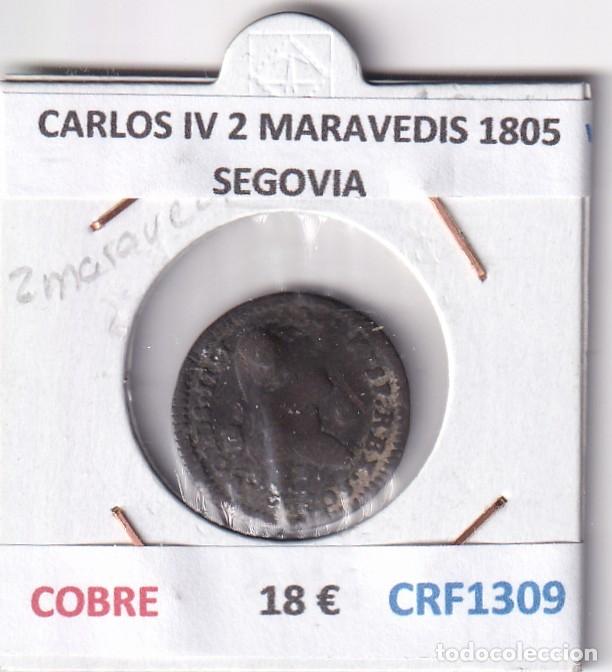 Moedas de Espanha: CRF1309 MONEDA ESPA&Ntilde;A CARLOS IV 2 MARAVEDIS 1805 SEGOVIA COBRE