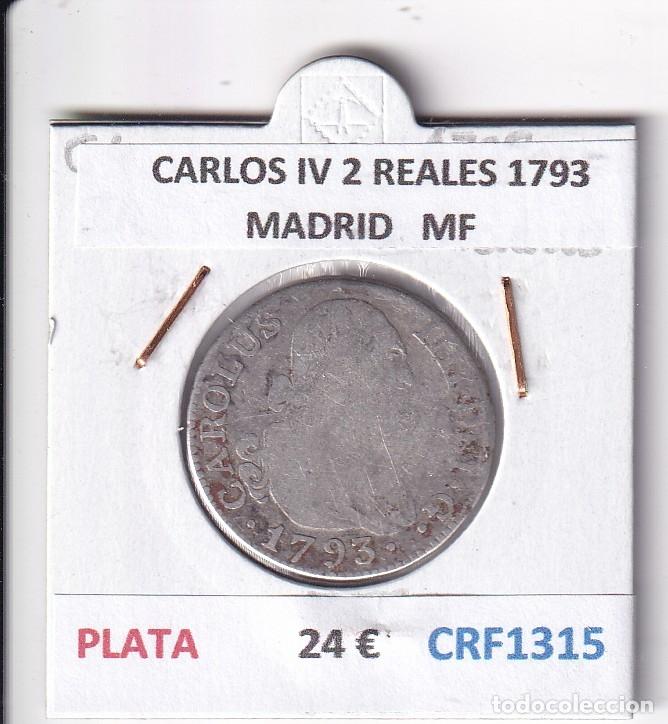 Moedas de Espanha: CRF1315 MONEDA ESPA&Ntilde;A CARLOS IV 2 REALES 1793 MADRID PLATA ENSAYADOR MF