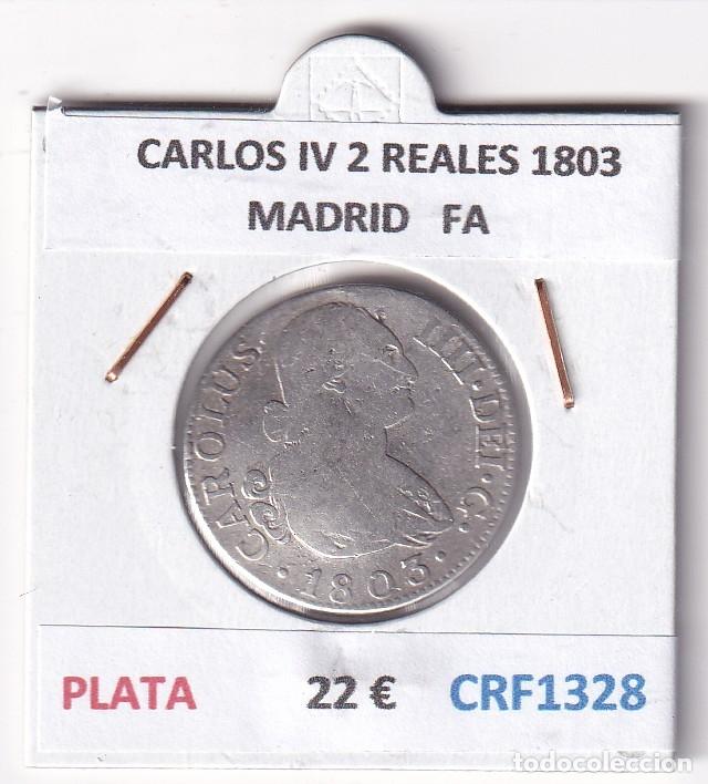 Moedas de Espanha: CRF1328 MONEDA ESPA&Ntilde;A CARLOS IV 2 REALES 1803 MADRID PLATA ENSAYADOR FA