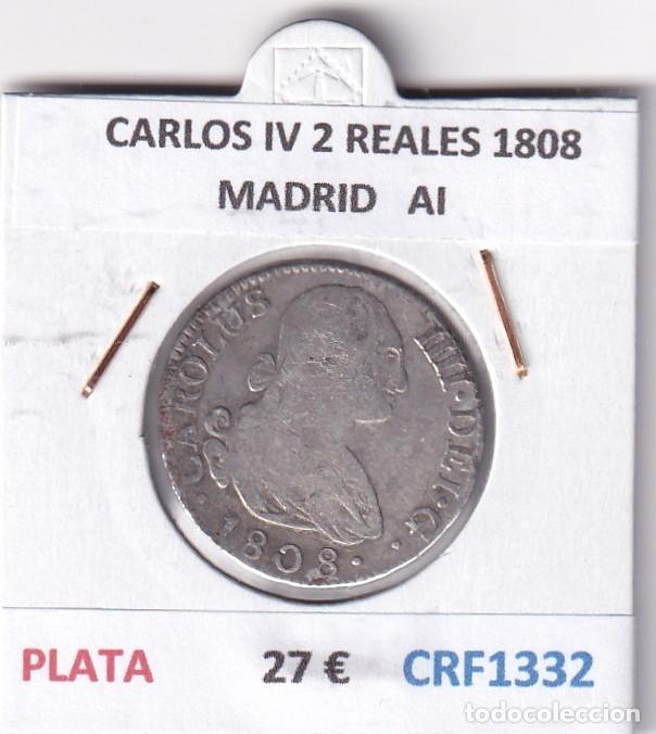 Monedas de Espa&ntilde;a: CRF1332 MONEDA ESPA&Ntilde;A CARLOS IV 2 REALES 1808 MADRID PLATA ENSAYADOR AI