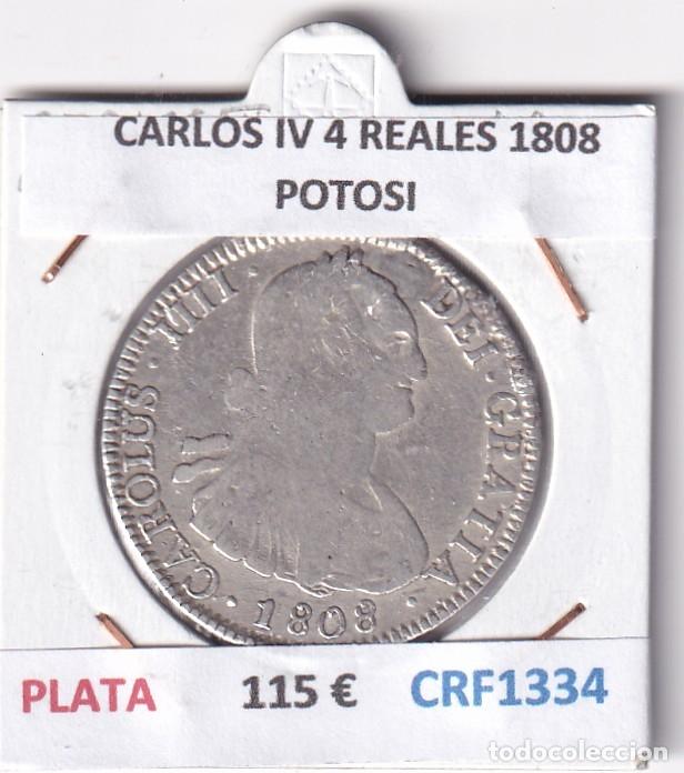Monedas de Espa&ntilde;a: CRF1334 MONEDA ESPA&Ntilde;A CARLOS IV 4 REALES 1808 POTOSI PLATA