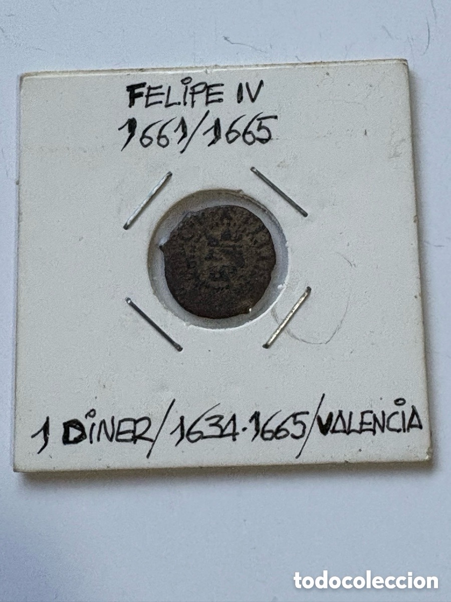 Monedas de Espa&ntilde;a: Moneda 1 Diner Felipe IV, Valencia (A3)