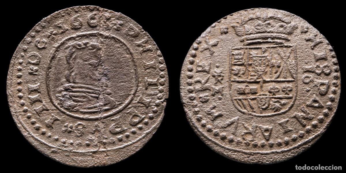 Monedas de Espa&ntilde;a: 1664, 16 Maravedis Philips IV, Trujillo Mint - 26 mm / 4,08 gr.