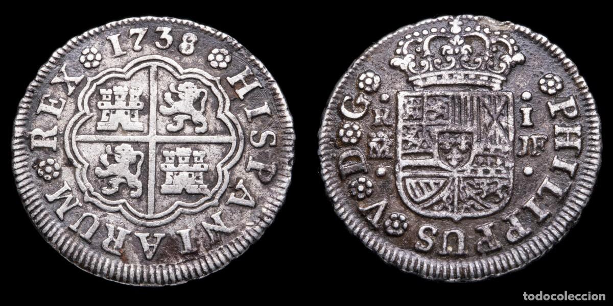 Monedas de Espa&ntilde;a: 1738, 1 Silver Real Philips V, Madrid Mint (Assayed JF) - 20 mm / 2,69 gr.