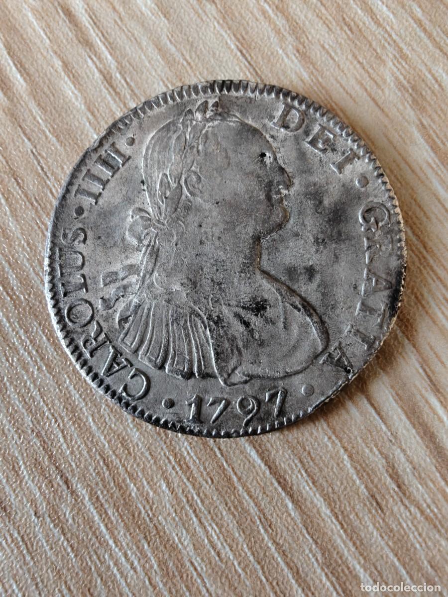 Monete da Spagna: 8 reales plata Carlos IIII 1797 naufragio