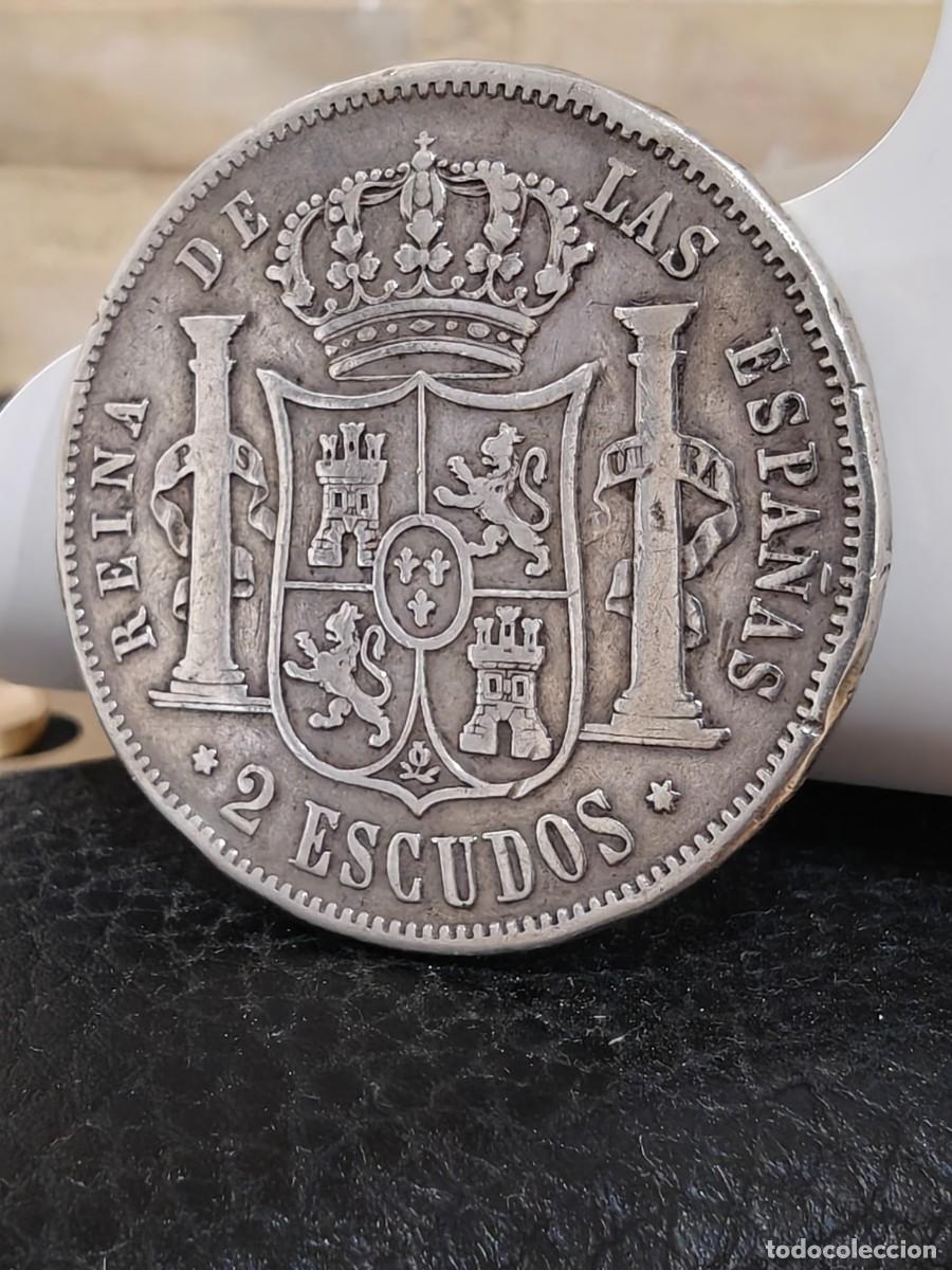 Coins of Spain: Moneda 2 escudos Isabel II a&ntilde;o 1867 plata