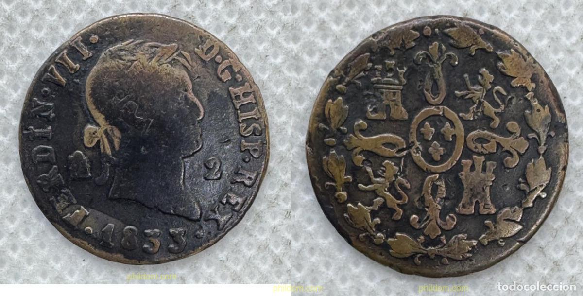 Monedas de Espa&ntilde;a: 5452 ESPA&Ntilde;A 1833 FERNANDO VII - 1833 SEGOVIA - 2 MARAVEDIS