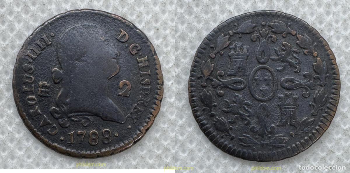 Monedas de Espa&ntilde;a: 5451 ESPA&Ntilde;A 1788 2 MARAVED&Iacute;S 1788 CARLOS III SEGOVIA