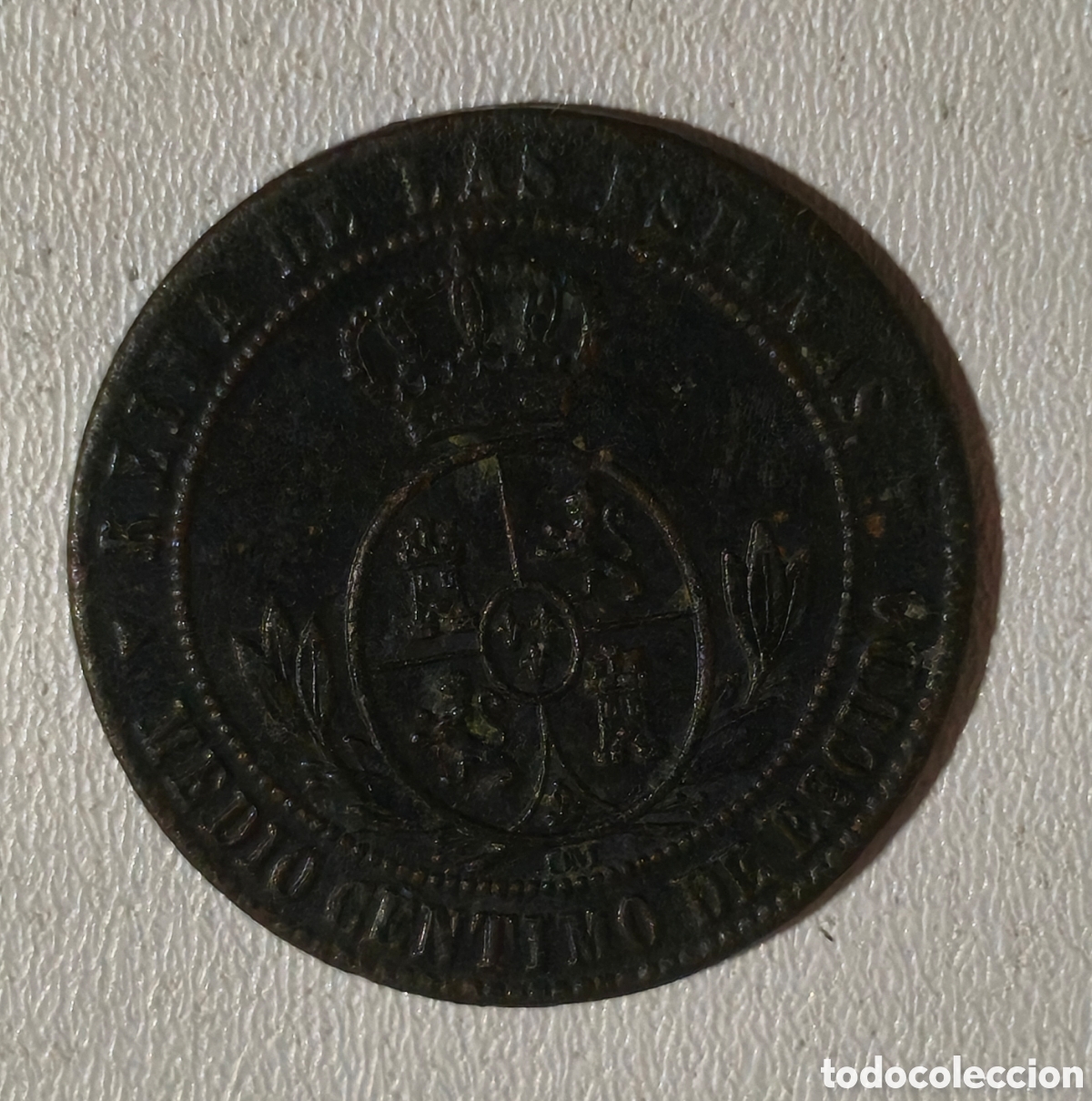 Monedas de Espa&ntilde;a: MEDIO C&Eacute;NTIMO DE ESCUDO ESPA&Ntilde;A 1868 OM 7 - Foto 2