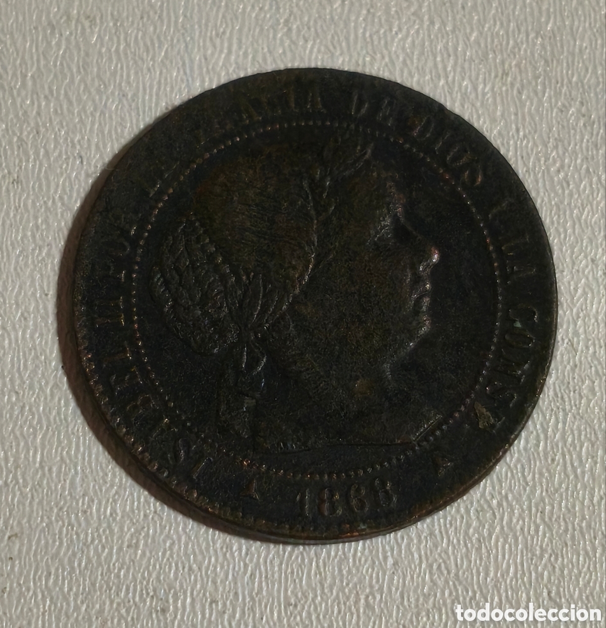 Monedas de Espa&ntilde;a: MEDIO C&Eacute;NTIMO DE ESCUDO ESPA&Ntilde;A 1868 OM 7