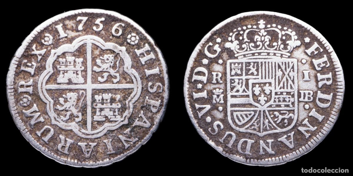 Monedas de Espa&ntilde;a: 1756, 1 Silver Real Ferdinand VI, Madrid Mint (JB) - 20 mm / 2,97 gr.