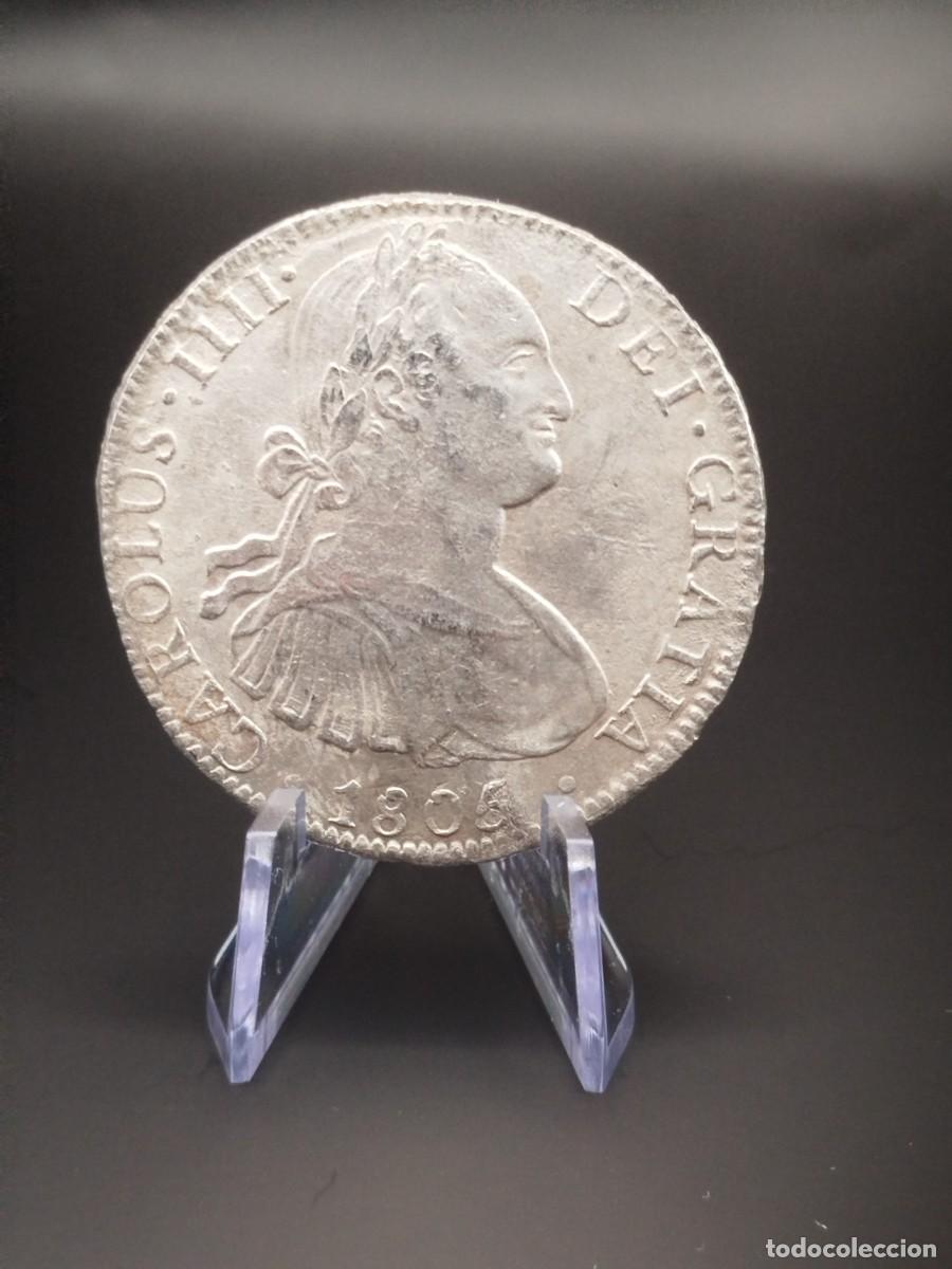 Monedas de Espa&ntilde;a: 8 Reales M&eacute;xico 1805 Plata Carlos IV de naufragio
