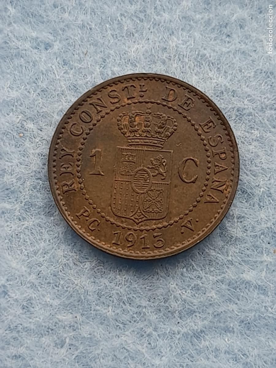 Monedas de Espa&ntilde;a: Alfonso XIII. 1 C&eacute;ntimo. A&ntilde;o 1913. P.C - V. - Foto 2