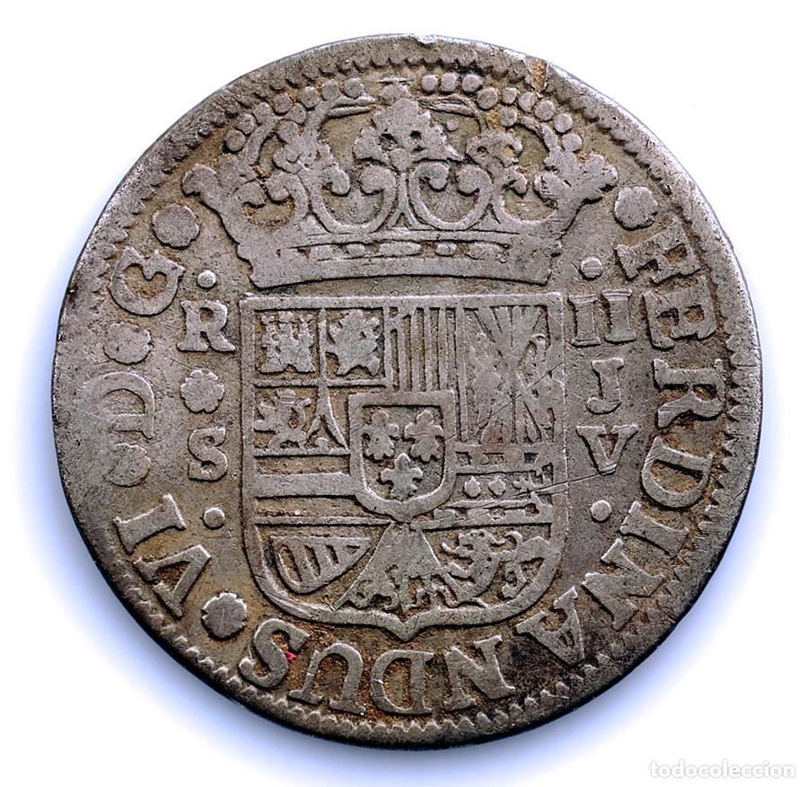 Monedas de Espa&ntilde;a: SC. Spain-Fernando VI. 2 reales 1759 JV Sevilla. Plata 5,2 g.