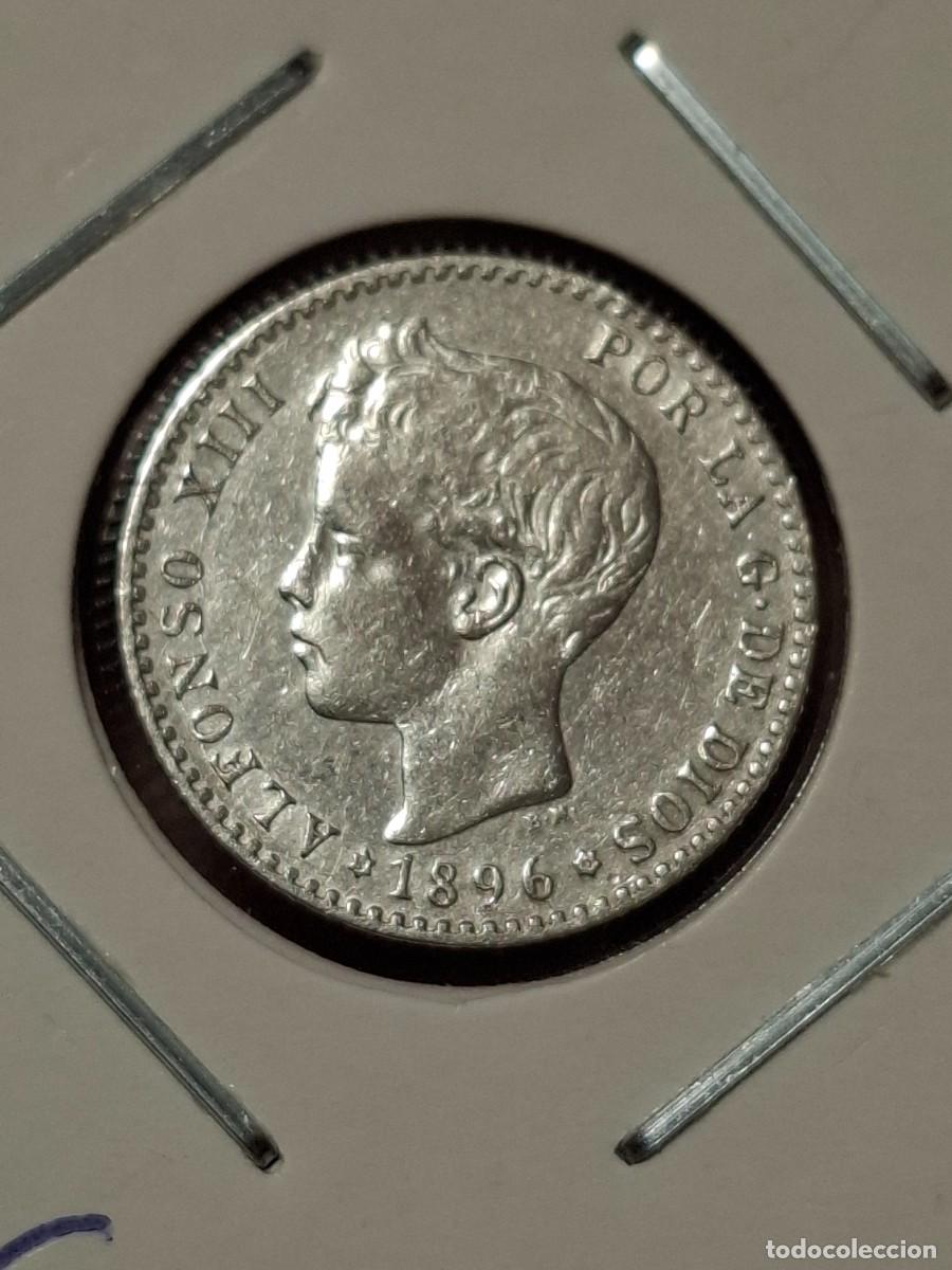 M&uuml;nzen von Spanien: MONEDA DE 5O C&Eacute;NTIMOS DE AFONSO XIII DE 1896 (*9-6).