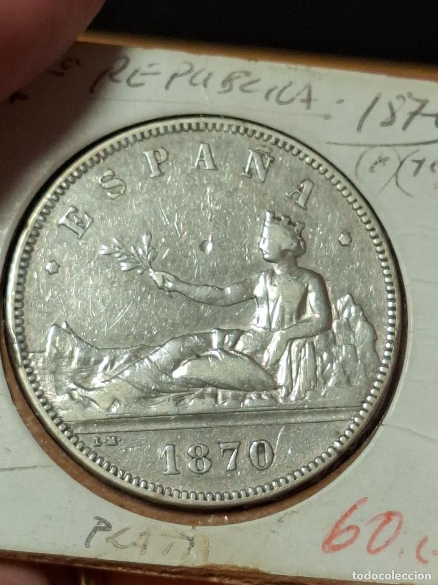 Monedas de Espa&ntilde;a: MONEDA DE 5 PESETAS DE LA PRIMERA REP&Uacute;BLICA DE 1870 (*18-70)