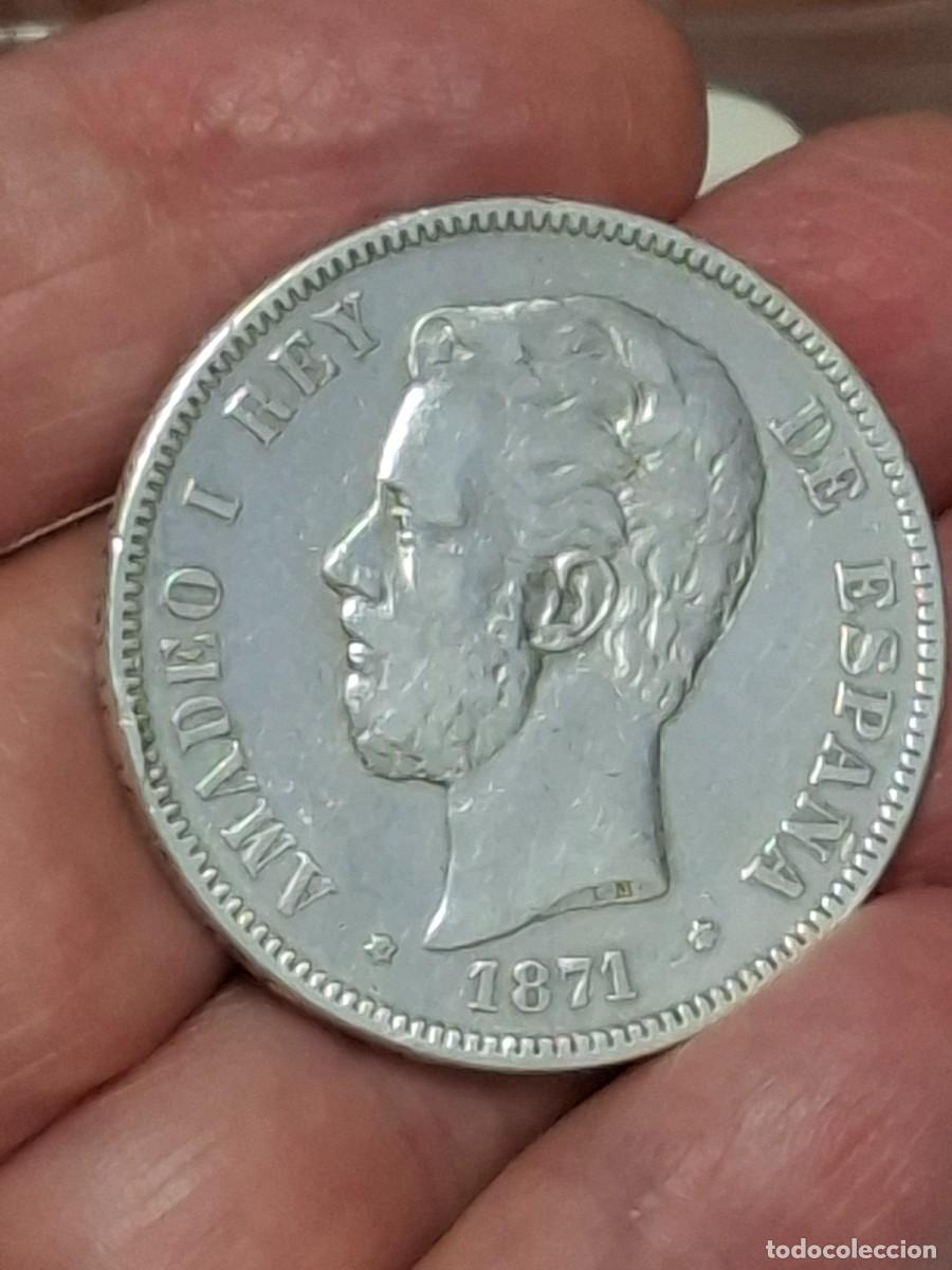 Moedas de Espanha: MONEDA DE 5 PESETAS DE AMADEO I DE SABOYA DE 1871 (*18-73)