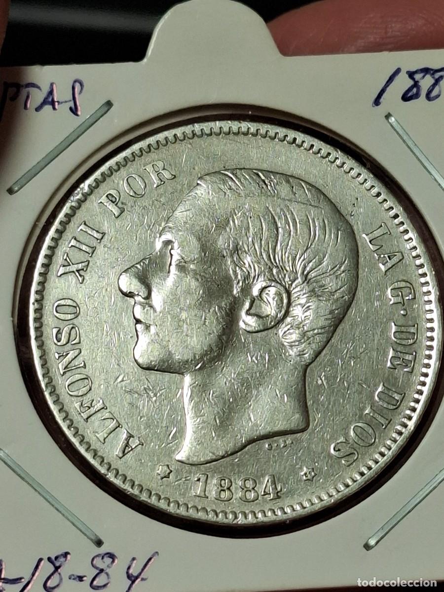 Monnaies d'Espagne: MONEDA DE 5 PESETAS DE ALFONSO XII DE 1884 (*18-84)