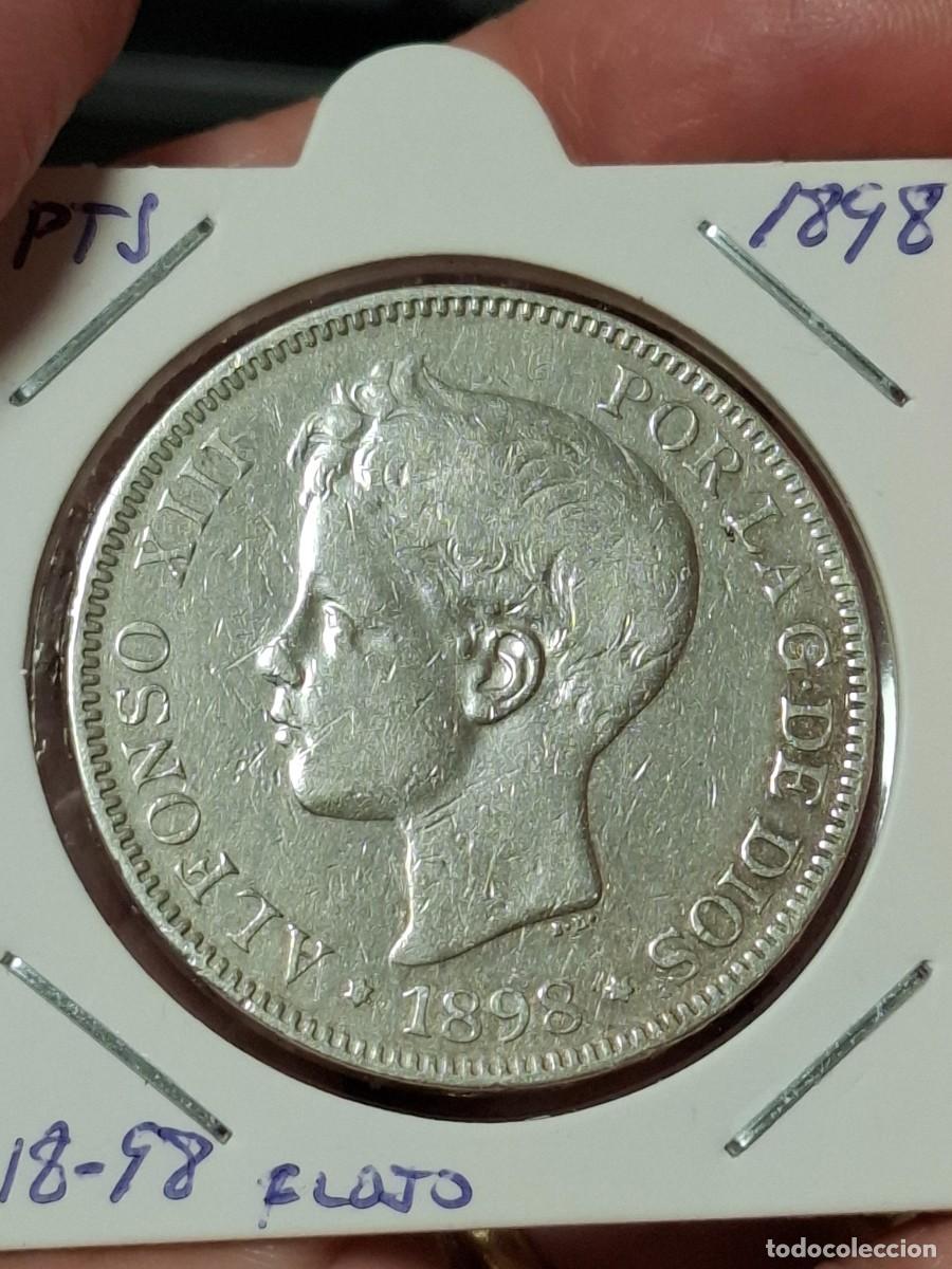 Coins of Spain: MONEDA DE 5 PESETAS DE ALFONSO XIII DE 1898 (*18-98)