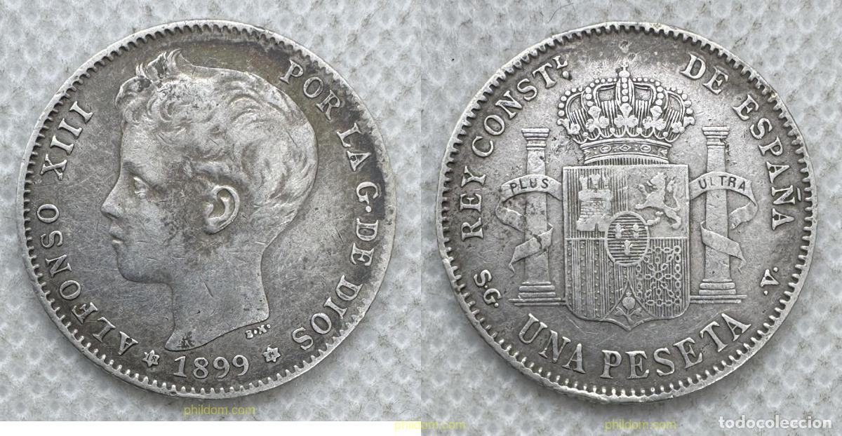 Moedas de Espanha: 5479 ESPA&Ntilde;A 1899 ALFONSO XIII 1 PESETA 1899 SG V