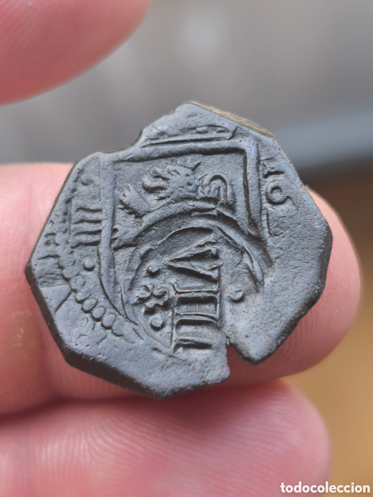 Monedas de Espa&ntilde;a: Felipe IV 8 maravedis Valladolid resello Toledo 1624