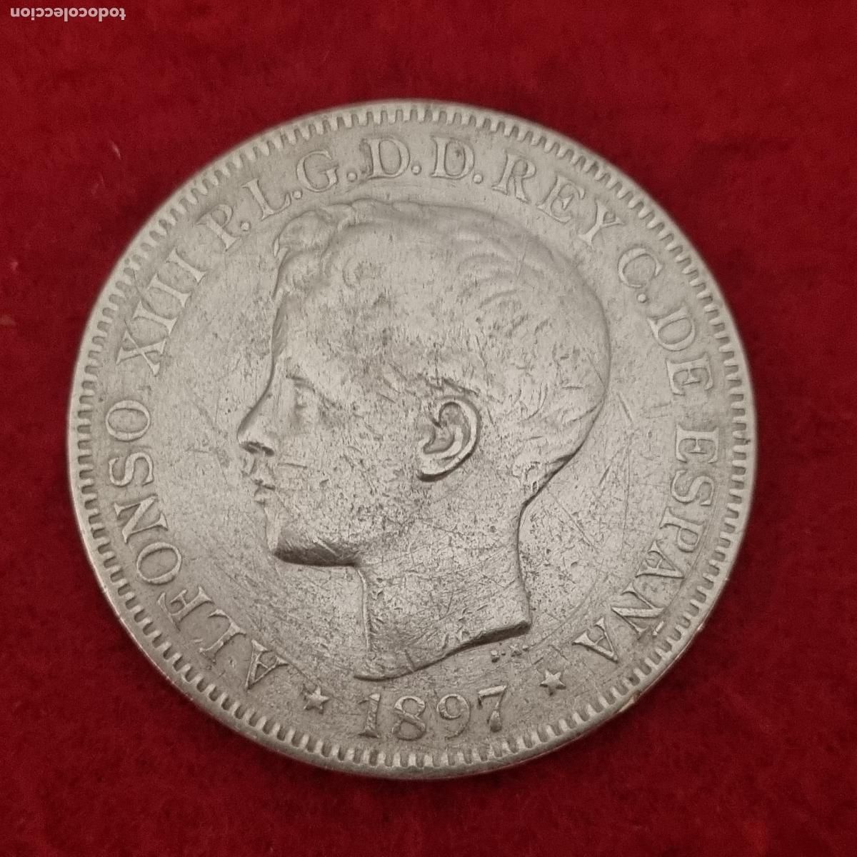 Coins of Spain: MONEDA PLATA 1 PESO 1897 MANILA FILIPINAS MBC ORIGINAL M1362