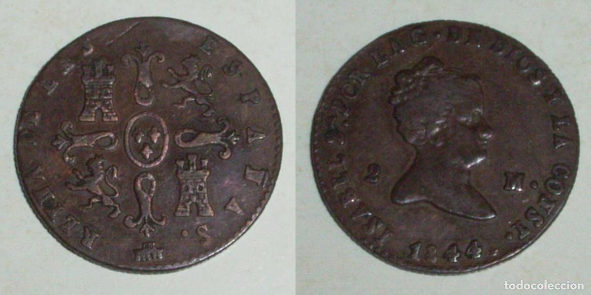 Monedas de Espa&ntilde;a: 2 Maravedis 1844 Segovia