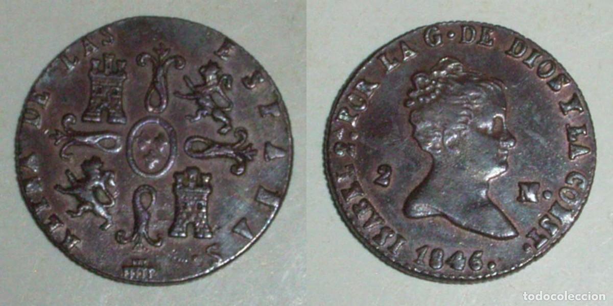 Monedas de Espa&ntilde;a: 2 Maravedis 1846 Segovia