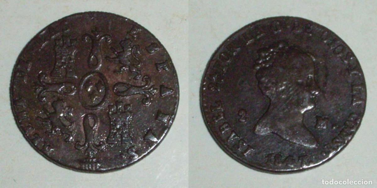 Monedas de Espa&ntilde;a: 2 Maravedis 1847 Segovia