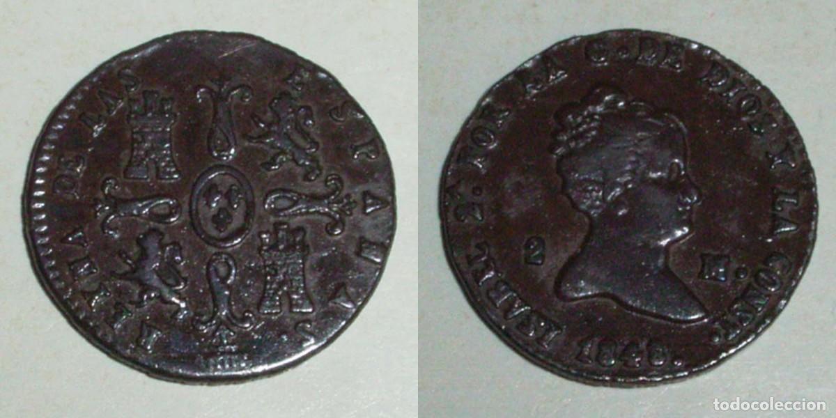 Monedas de Espa&ntilde;a: 2 Maravedis 1848 Segovia