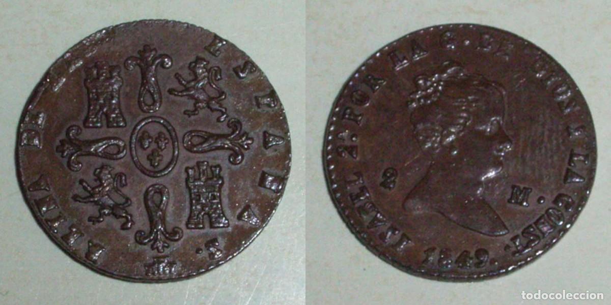Monedas de Espa&ntilde;a: 2 Maravedis 1849 Segovia