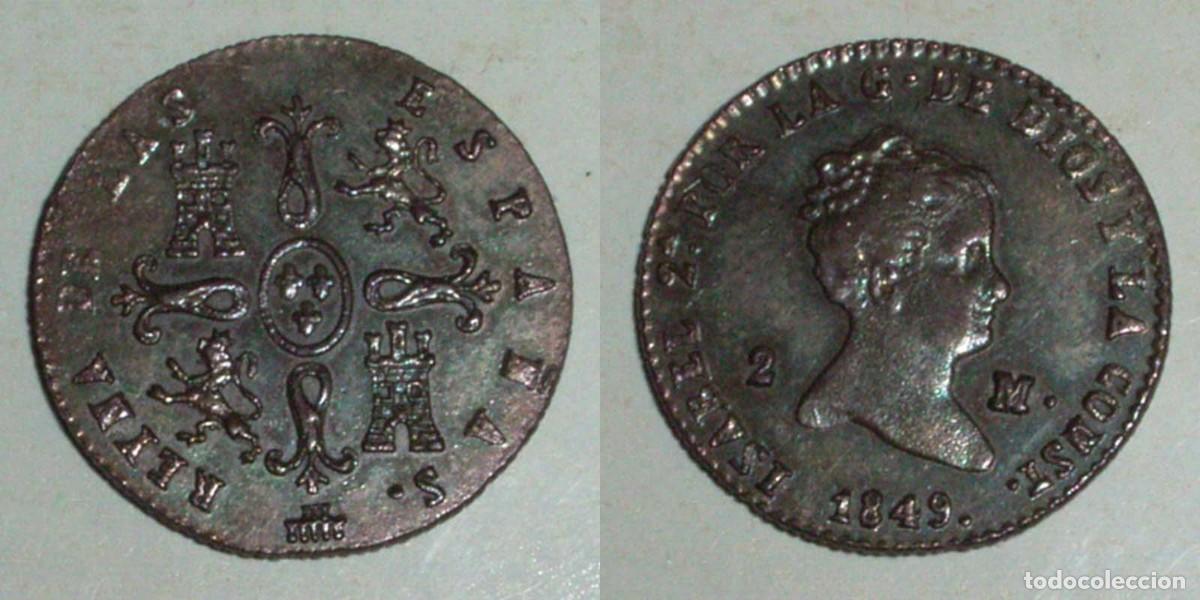 Monedas de Espa&ntilde;a: 2 Maravedis 1849 Segovia