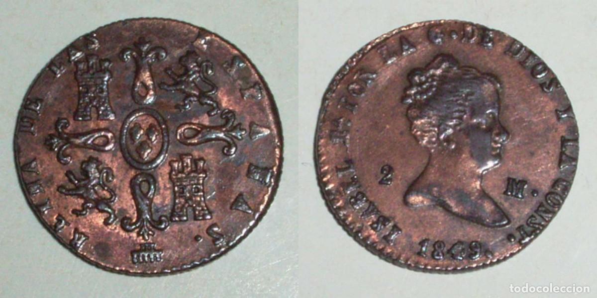 Monedas de Espa&ntilde;a: 2 Maravedis 1849 Segovia CU EBC- 55,00