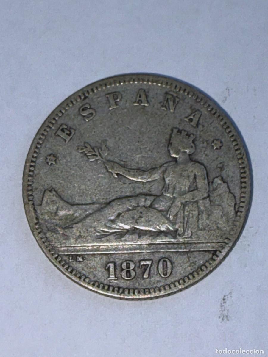 Monedas de Espa&ntilde;a: Moneda de Espa&ntilde;a 2 pesetas de plata 1870 estrella 70