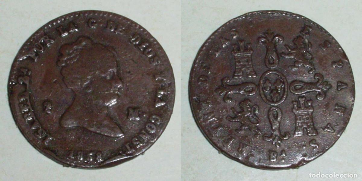 Monedas de Espa&ntilde;a: 2 Maravedis 1858 Barcelona