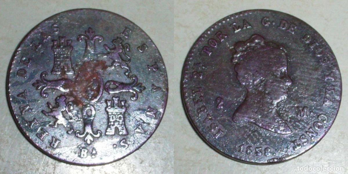 Monedas de Espa&ntilde;a: 2 Maravedis 1858 Barcelona