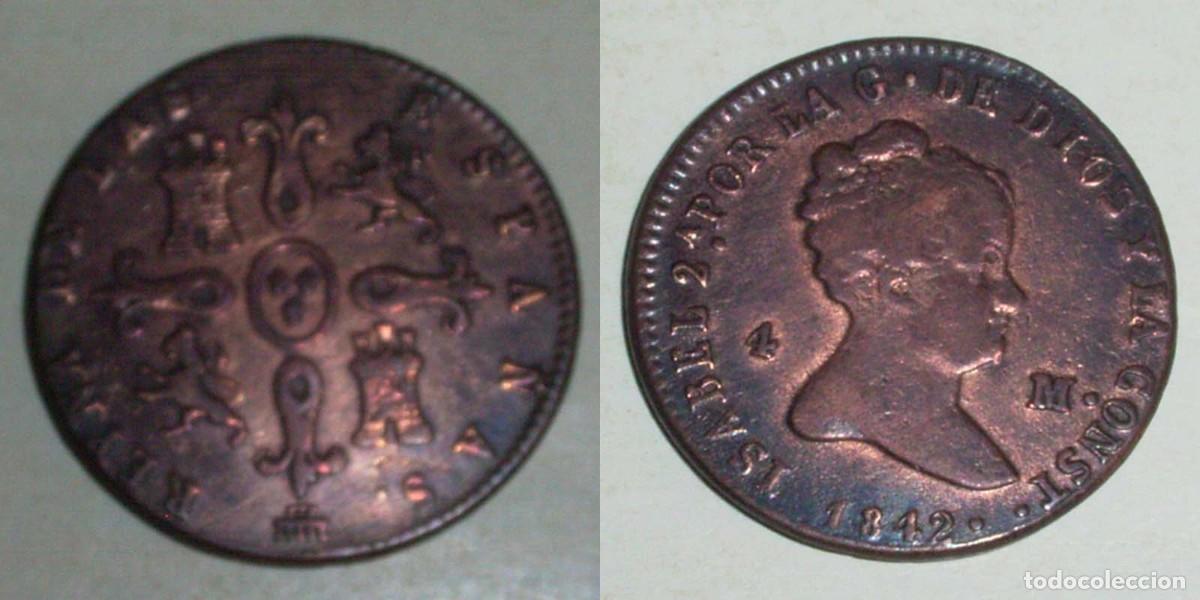 Monedas de Espa&ntilde;a: 4 Maravedis 1842 Segovia