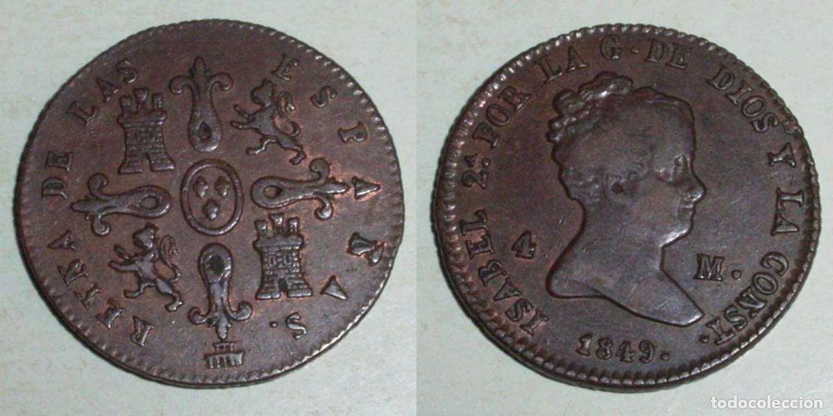 Monedas de Espa&ntilde;a: 4 Maravedis 1849 Segovia