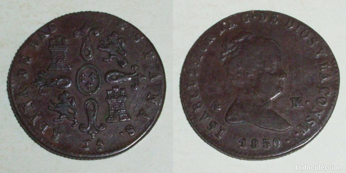 Monedas de Espa&ntilde;a: 4 Maravedis 1850 Jubia CU EBC- En esta conservaci&oacute;n MUY RARA 65,00