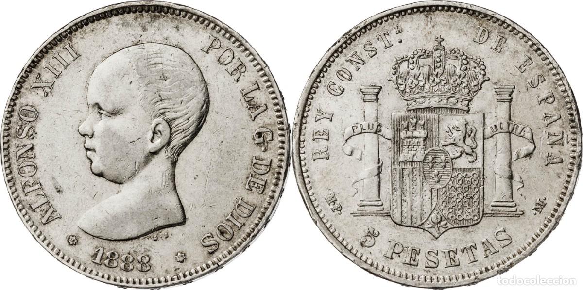 Monedas de Espa&ntilde;a: 5 PESETAS ALFONSO XIII 1888*18-88