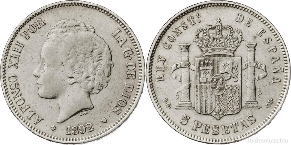 Monedas de Espa&ntilde;a: 5 PESETAS ALFONSO XIII 1892*18-92