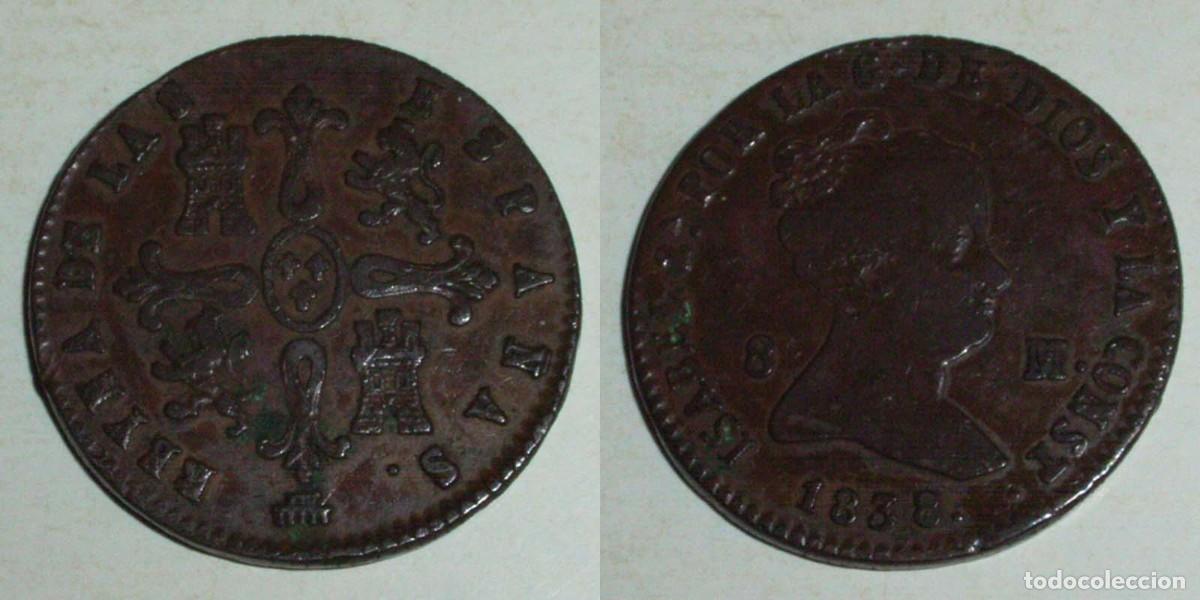 Monedas de Espa&ntilde;a: 8 Maravedis 1838 Segovia