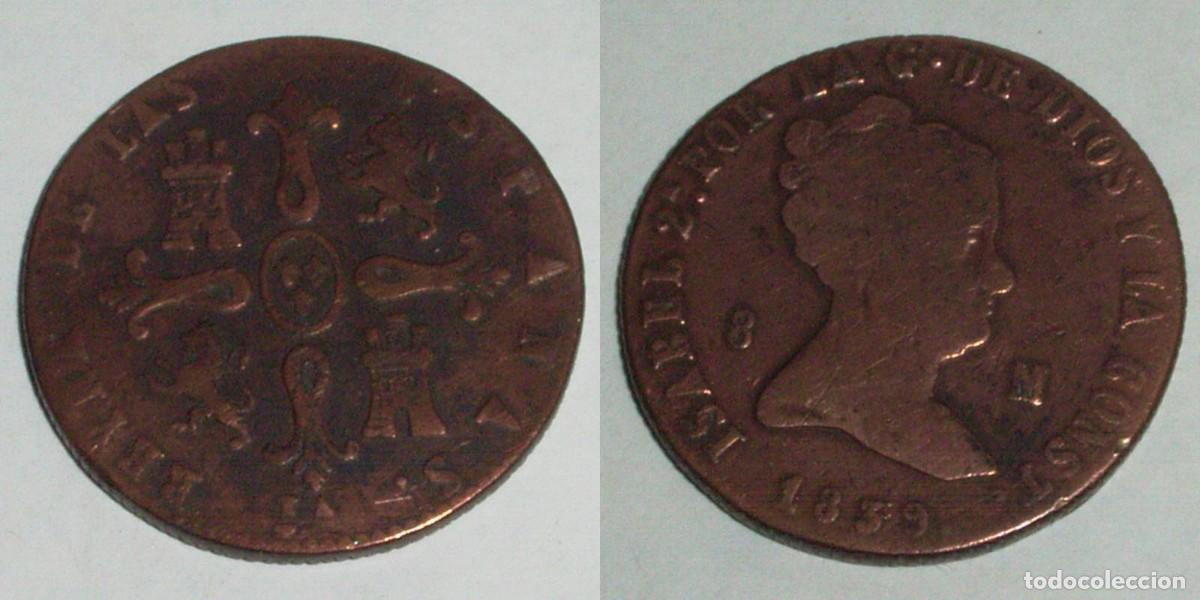 Monedas de Espa&ntilde;a: 8 Maravedis 1839 Jubia