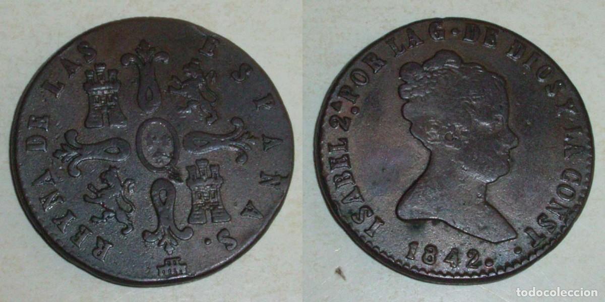 Monedas de Espa&ntilde;a: 8 Maravedis 1842 Segovia