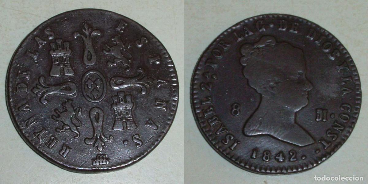 Monedas de Espa&ntilde;a: 8 Maravedis 1842 Segovia